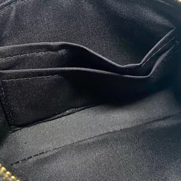 Coach Corner Zip Wristlet 58032 Gold/Midnight Pebble Grain Leather NWT - Picture 14 of 15